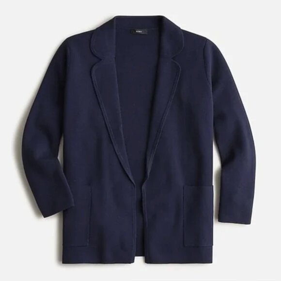J. Crew Women's M Eloise sweater-blazer Navy BA552 Minimalist Preppy Fall Office - Picture 1 of 9
